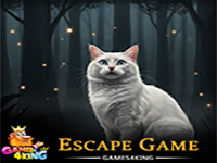Fluffy White Cat Rescue - Play Free Online Escape Game