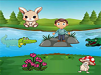 Boy Escaped Dangerous Crocodiles - Play Free Online Escape Game