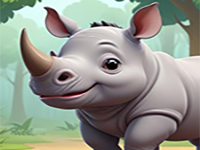 Cute Baby Rhino Escape