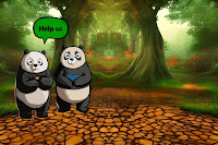 Hungry Pandas Reach Bamboo Forest