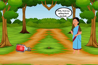 Seller Girl Misplaced Fruit Basket