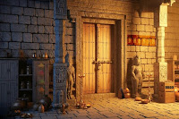 Statue Temple Devotee Escape