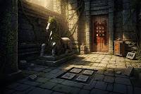Statue Temple Monk Escape