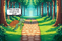 Tortoise Finally Got to the Pond