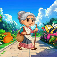 Village Granny Searches Cow
